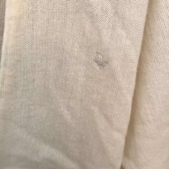 VINTAGE OLD MONEY CHRISTIAN DIOR LADIES XL CARDIGAN IVORY CREAM GRANNY CHIC - Picture 2 of 8